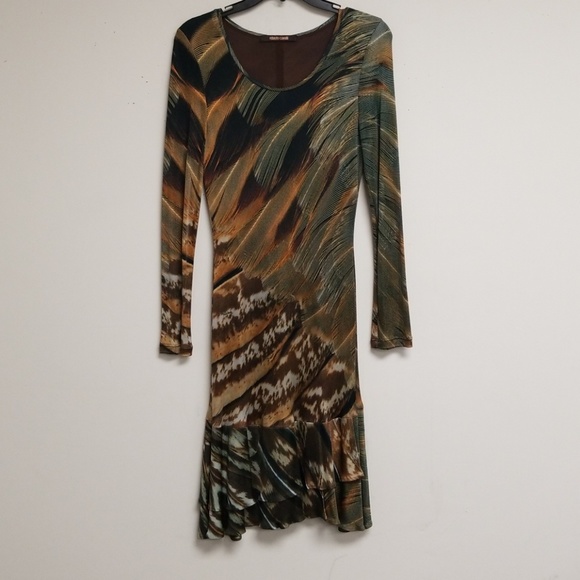 Roberto Cavalli Shift Long Sleeved Dress Size S - Picture 1 of 10